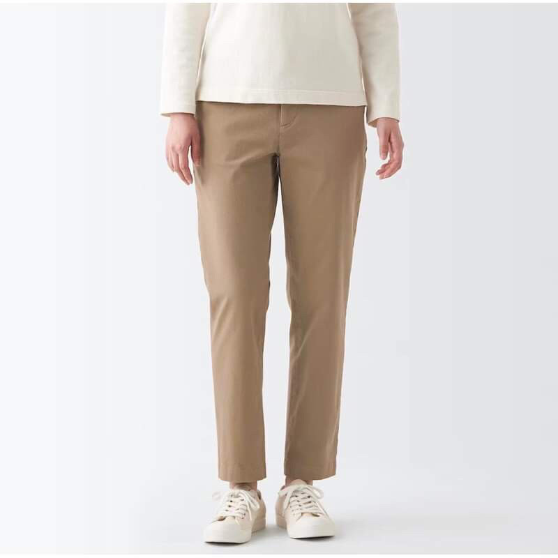 กางเกงผ้าชิโน่ ทรงบอย ผ้ายืดหยุ่น มูจิ Muji Stretch Chino Easy Boyfit Pants แท้ 💯