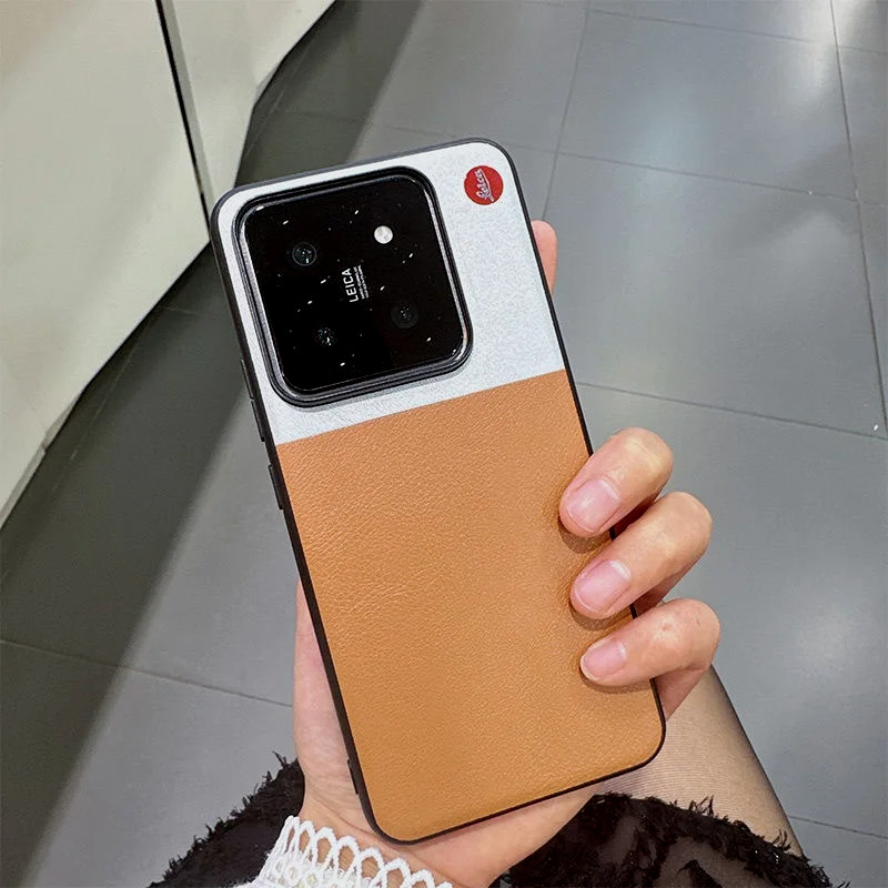 เคสหนังสีตัดกัน Leica สําหรับ Xiaomi 14T Pro 15T Mi 17 Pro Max 15 Mi14 13T 12S Ultra Anti-drop กล้องเลนส์ฝาครอบป้องกัน
