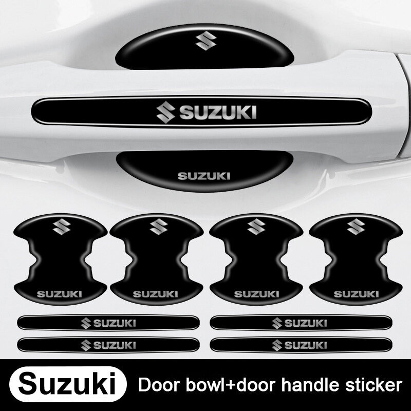 4/8 ชิ้นรถ Anti-collision Strip โลหะประตู Handle Protector เหมาะสําหรับ Suzuki SWIFT CIAZ XL7 APV JIMMY กันน้ํา Anti-scratch ทนต่อการสึกหรอประตูชาม Handle สติกเกอร์ตกแต่ง
