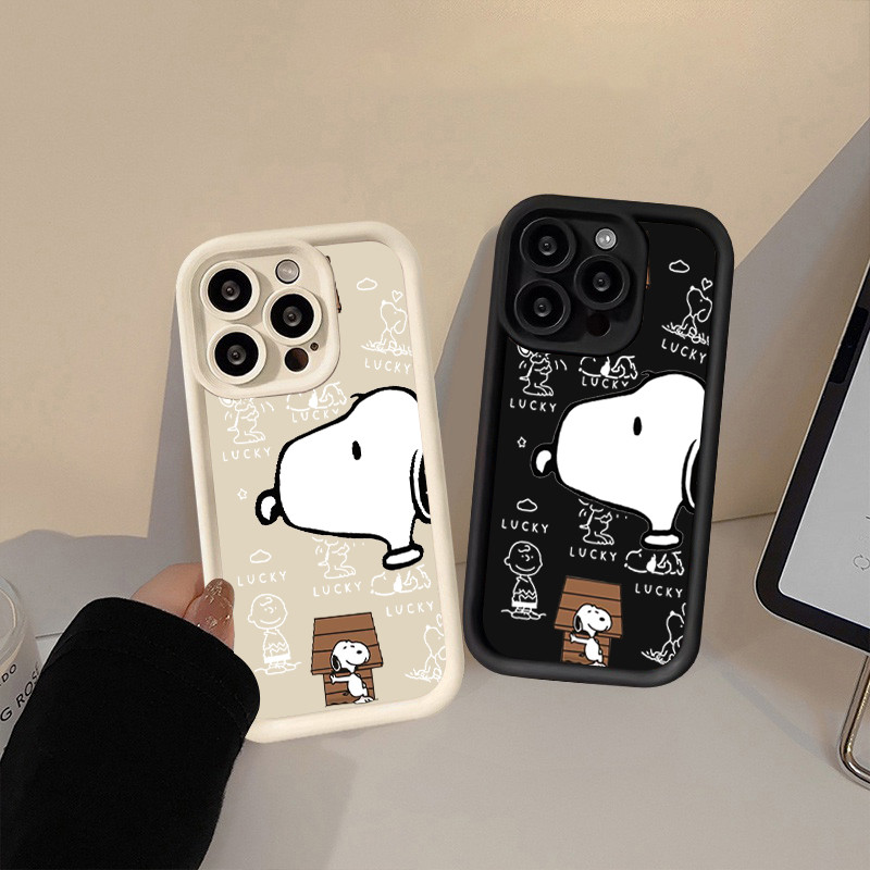 กรณีโทรศัพท์มือถือกันกระแทกนุ่มแฟชั่น for iPhone11 12 13 14 15 16Pro Max XR XS X 7/8Pสนูปปี้และบ้าน