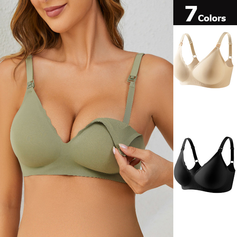 เสื้อชั้นในให้นมบุตร ชุดชั้นในคนท้อง เสื้อชั้นในแบบไร้ตะเข็บดันทรง แผ่นรองหน้าอกแบบคงที่