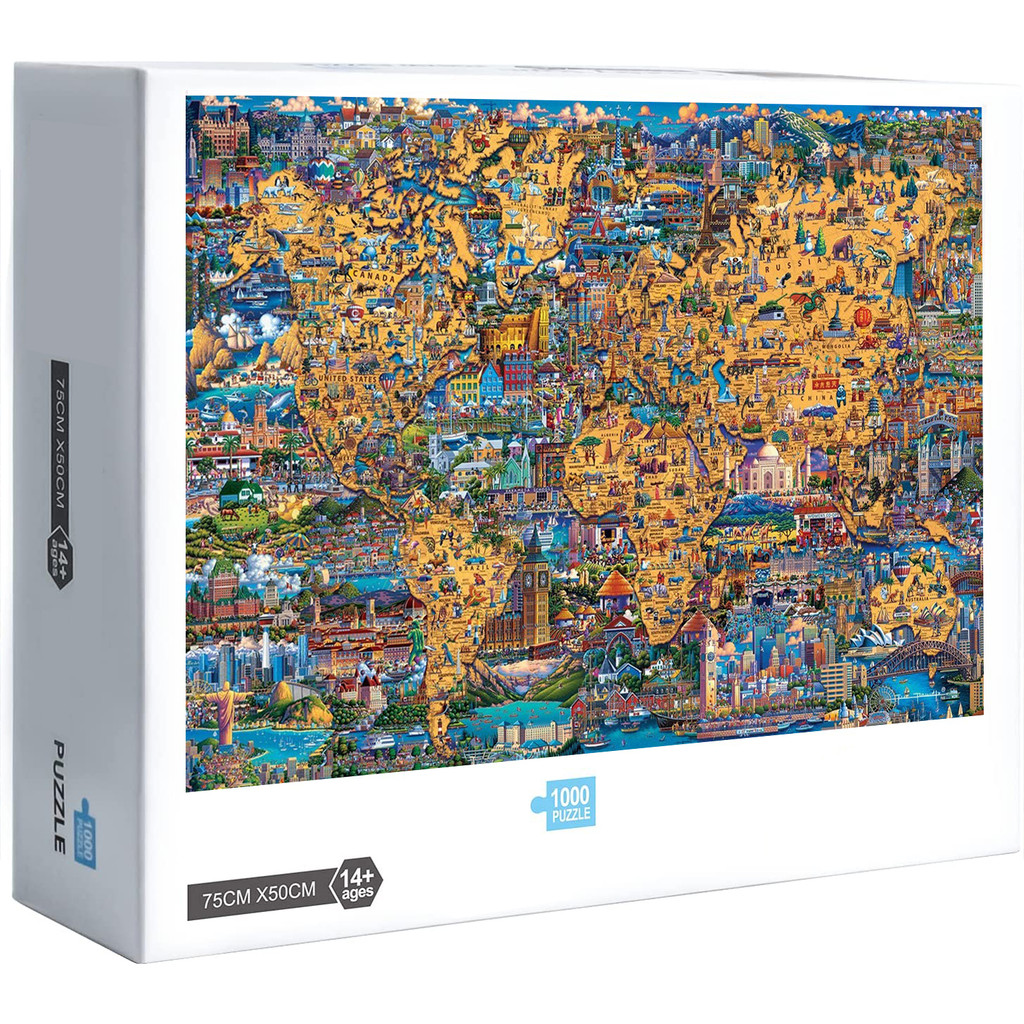 ใหม่แผนที่โลก 300 500 1000 ชิ้นจิ๊กซอว์ปริศนาตกแต่งบ้านเกมของขวัญ B