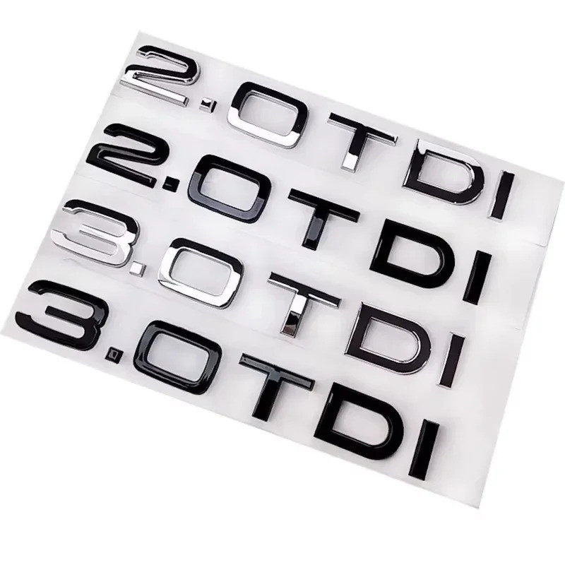 3D ABS Letters 2.0 3.0 TDI 2.0TDI 3.0TDI Car Rear Boot Trunk Logo Badge Emblem Sticker Decal For Aud