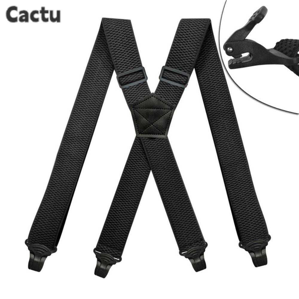 CACTU วงเล็บ Suspenders, 3.8 ซม.กว้าง Vintage Elastic Braces, ปรับงานแต่งงาน X กลับ 4 คลิปกางเกงสายรัดเข็มขัดผู้ชายผู้หญิง