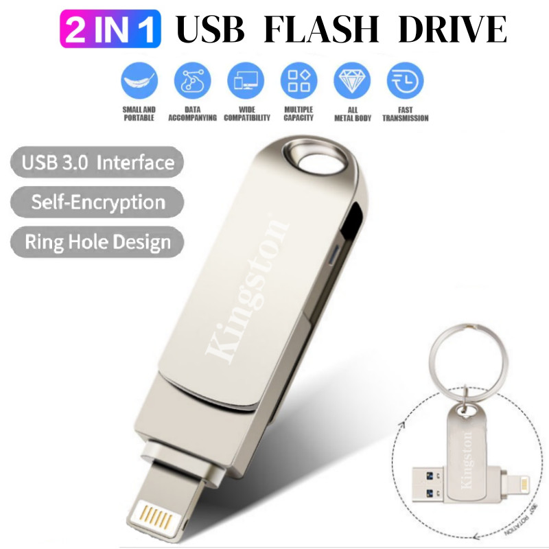 512GB Otg Pendrive 1TB แฟลชไดรฟ์ Usb 2TB Otg Thumbdrive สําหรับ iPhone Pendrive Storage