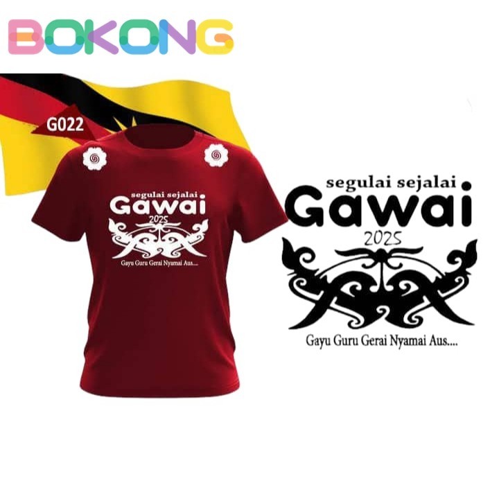 Gawai Dress / เสื้อยืด Gawai / All The Years Gawai 2025 GAVE Teacher Auss Outlet ... ~ Maroon