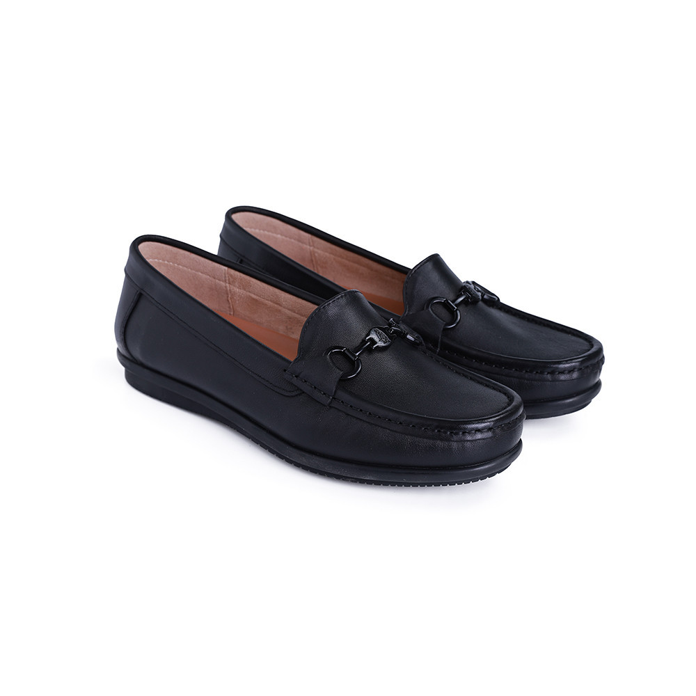 Hush Puppies รองเท้าผู้หญิง รุ่น HP 8WCFI1615A - สีดำ (รองเท้าลำลองหนังแท้ แบบสวม)