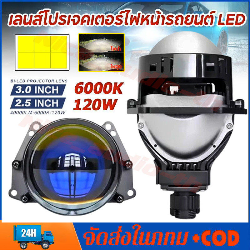 ไฟหน้ารถยนต์ เลนส์โปรเจคเตอร์ไฟหน้ารถยนต์ LED Hi/Lo Beam Hi/Lo Beam H4 H7 9005 HB3 9006 HB4 โคมไฟ LED 6000K
