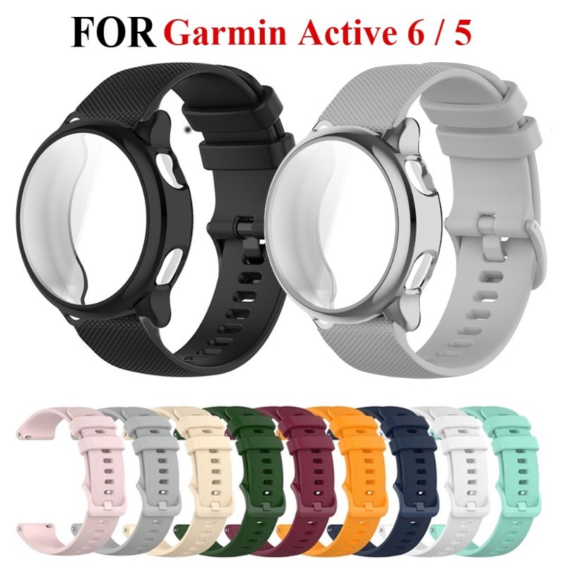 สายรัดซิลิโคนพร้อมเคส TPU สําหรับ Garmin Active 6 Active5 Vivoactive 6 5 เปลี่ยนสายนาฬิกา