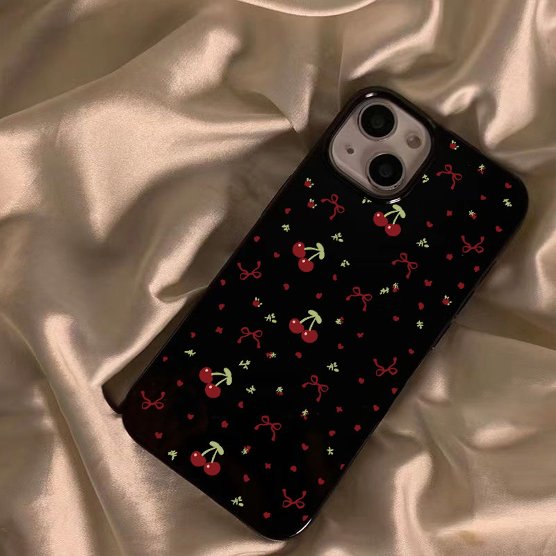 สำหรับ iPhone 16 Pro Max เคส ไอโฟน สีดำมันTPUซอฟท์เคส กันกระแทกกล้องป้องกัน โบว์ดอกไม้ เข้ากันได้กับ 14 13 12 Pro 11... - รูปที่ 6