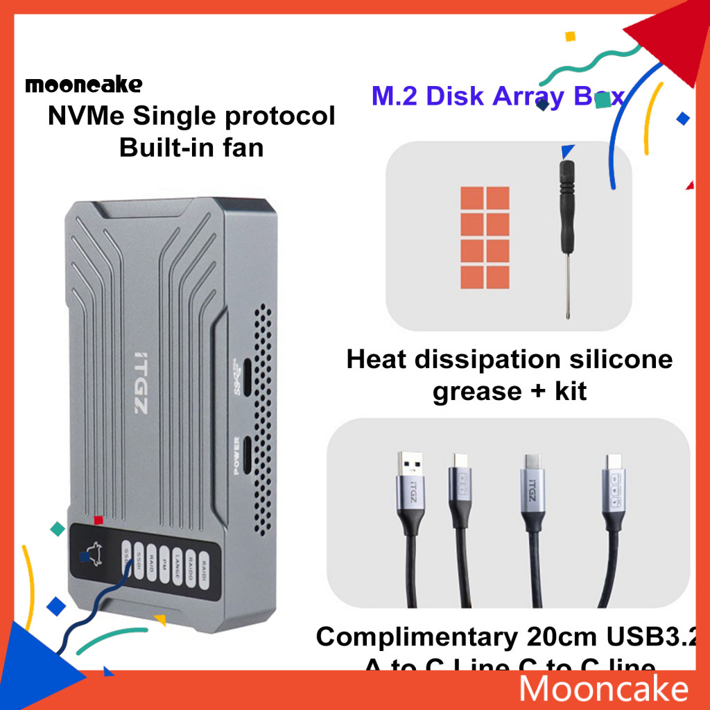 ขนมไหว้พระจันทร์| Hdd Enclosure Jms586r ชิป Ssd Enclosure ความเร็วสูง Dual Bay Nvme Ssd Enclosure Us