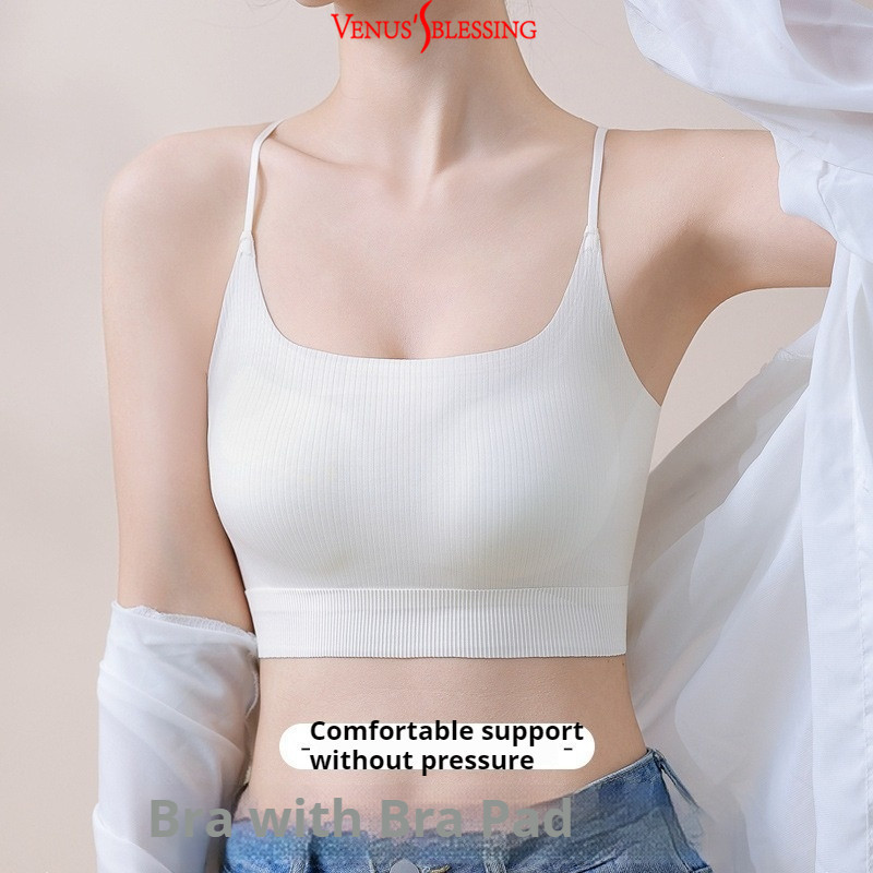 M-XL All-in-one สายรัดไหล่บางไม่มีรอยต่อถ้วย Bra รูปที่ 5