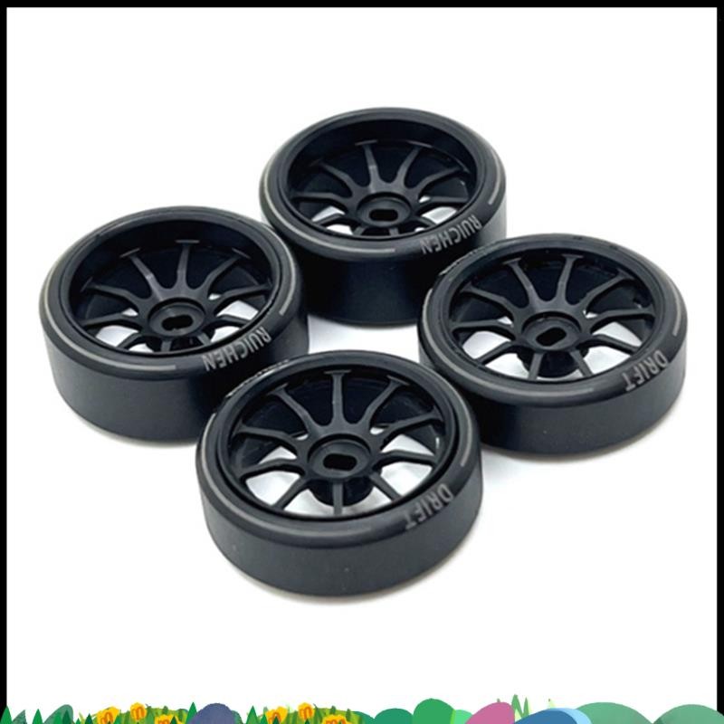 4 ชิ้นพลาสติกแข็ง Drift ยาง Tyre ขอบล้อโลหะสําหรับ Wltoys 284131 K969 K989 P929 Mini-Z 1/28 RC รถอะไ