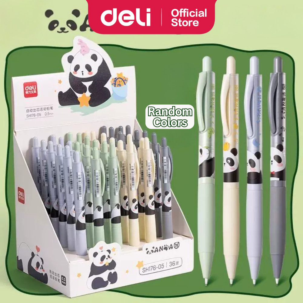 Deli Panda Days ดินสอกดอัตโนมัติ 0.7 มม. Pensil Tekan 0.5 มม. เติมโพลีเมอร์ตะกั่ว Ubat Pensel