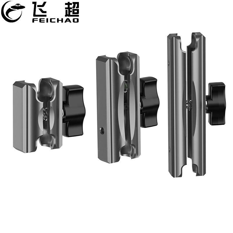 Feichao Dual Ball Head Extension Arm 25mm Ball Head Holder Mount Clamp สําหรับจักรยานรถจักรยานยนต์วงเล็บกล้องอะแดปเตอร์