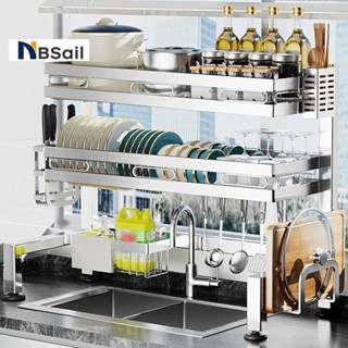 NBSail ชั้นวางจานสแตน2ชั้น ที่คว่ำจานสแตนเลส304 ชั้นวางคร่อม…