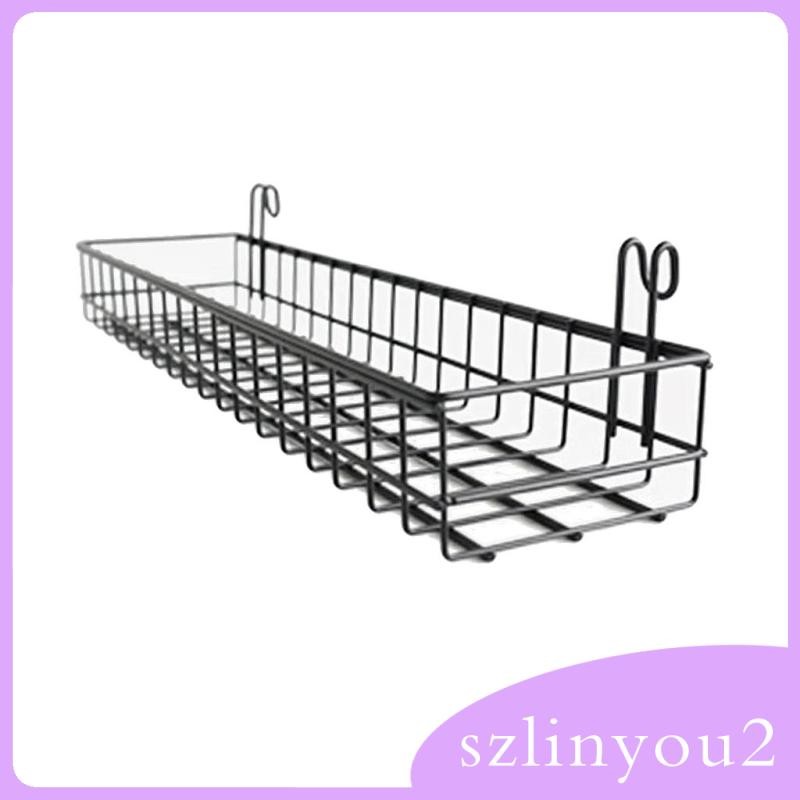 [szlinyou2] ตะกร้าลวดโลหะติดผนังตาข่าย, ถาดแขวนแผง ออแกไนเซอร์ 40x10x5 ซม.