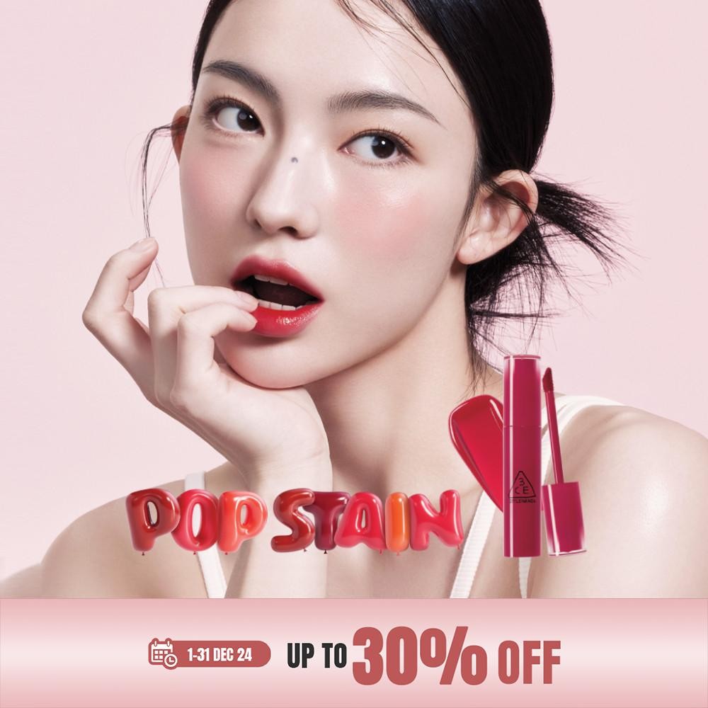 3CE POP STAIN ทรีซีอี ป๊อป สเทน เครื่องสำอาง ลิป ลิปสติก