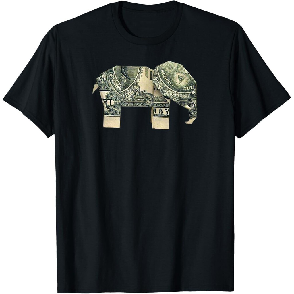 เสื้อยืด Elephant Dollar Bill Origami Gift