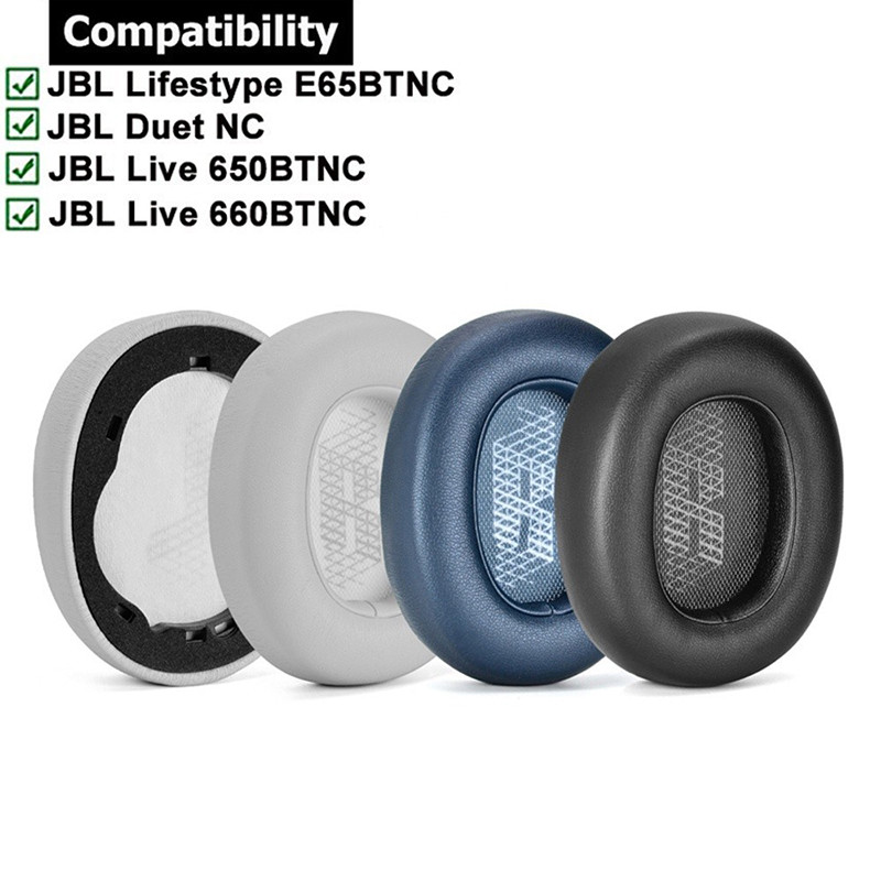 1 คู่แผ่นรองหูฟังเบาะสําหรับ JBL E65BT E65BTNC Duet NC Live 650BTNC 660BTNC ชุดหูฟังแผ่นรองหูฟังหูฟัง Earmuffs