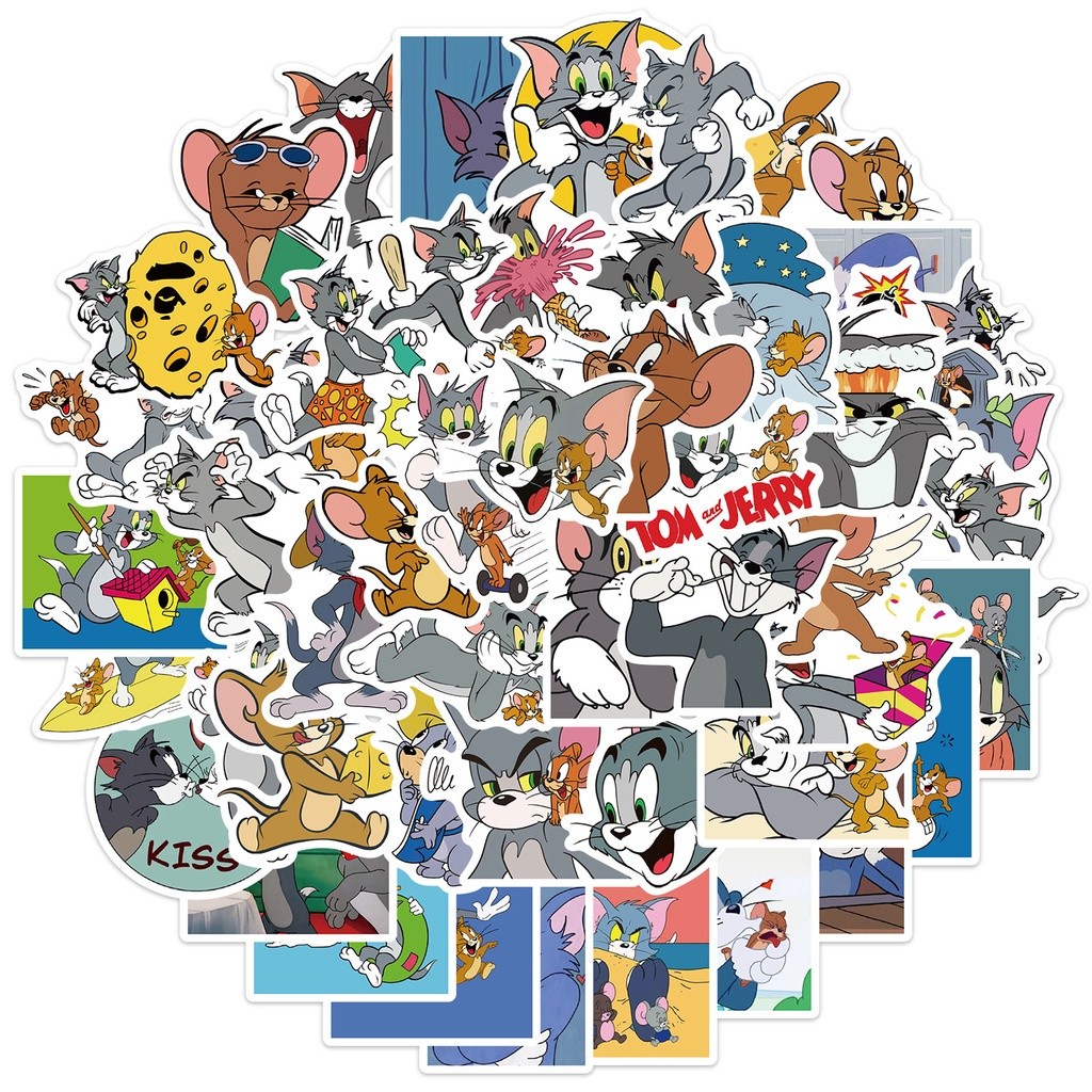 Cute cat 50ชิ้น/ชุด สติ๊กเกอร์แฟชั่น Diy สําหรับติดตกแต่งกระเป๋าเดินทางแล็ปท็อปสเก็ตบอร์ด disney