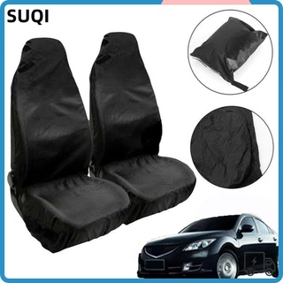 Suqi ผ้าคลุมเบาะรถยนต์ กันน้ํา ทนทาน สีดํา 2 ชิ้น