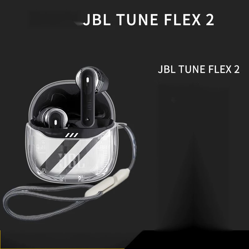 เหมาะสําหรับ JBL TUNE FLEX 2 เคสป้องกันโปร่งใสสูงรวมทุกอย่าง Jingdou 2 ชุดหูฟังบลูทูธเคสใสนุ่ม