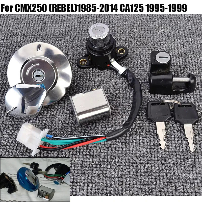 สวิตช์ล็อคจุดระเบิดกุญแจรถจักรยานยนต์ Lockset การใช้สําหรับ Honda CMX250 Rebel 1985-2014 CA125 1995-