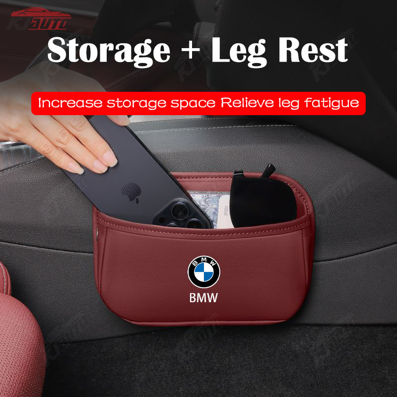 Storage Box & Leg Rest Bmw Any ตําแหน่งรถกระเป๋าหนังถังขยะอุปกรณ์เสริมสําหรับ 3 Series 5 Series X5 X3 X1 2 Series 1 Series 4 Series X4 - รูปที่ 3