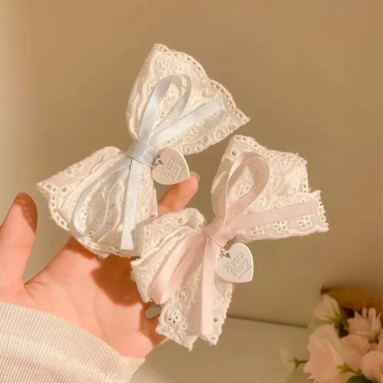 ลูกไม้ริบบิ้นโบว์กิ๊บผู้หญิงหวานอเนกประสงค์นางฟ้า ใบเรียกเก็บเงินเป็ด คลิปหัวใจรักอุปกรณ์ผม