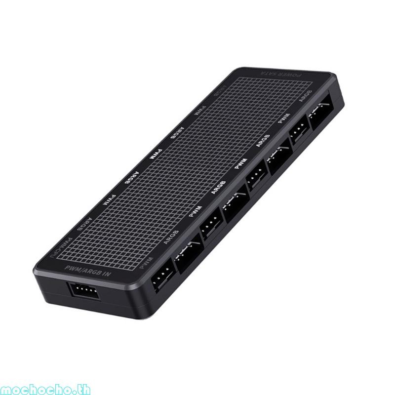 Mocho LP8P PC พัดลม Controller Hub ควบคุมแสง 8 พอร์ต ARGB + PWM Splitter อะแดปเตอร์
