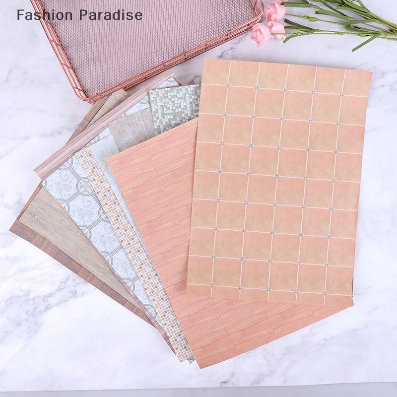 [chenyoubing] 1:12 Dollhouse Miniature Floor Wall Paper สําหรับตุ๊กตา House Room เฟอร์นิเจอร์ตกแต่ง Boutique
