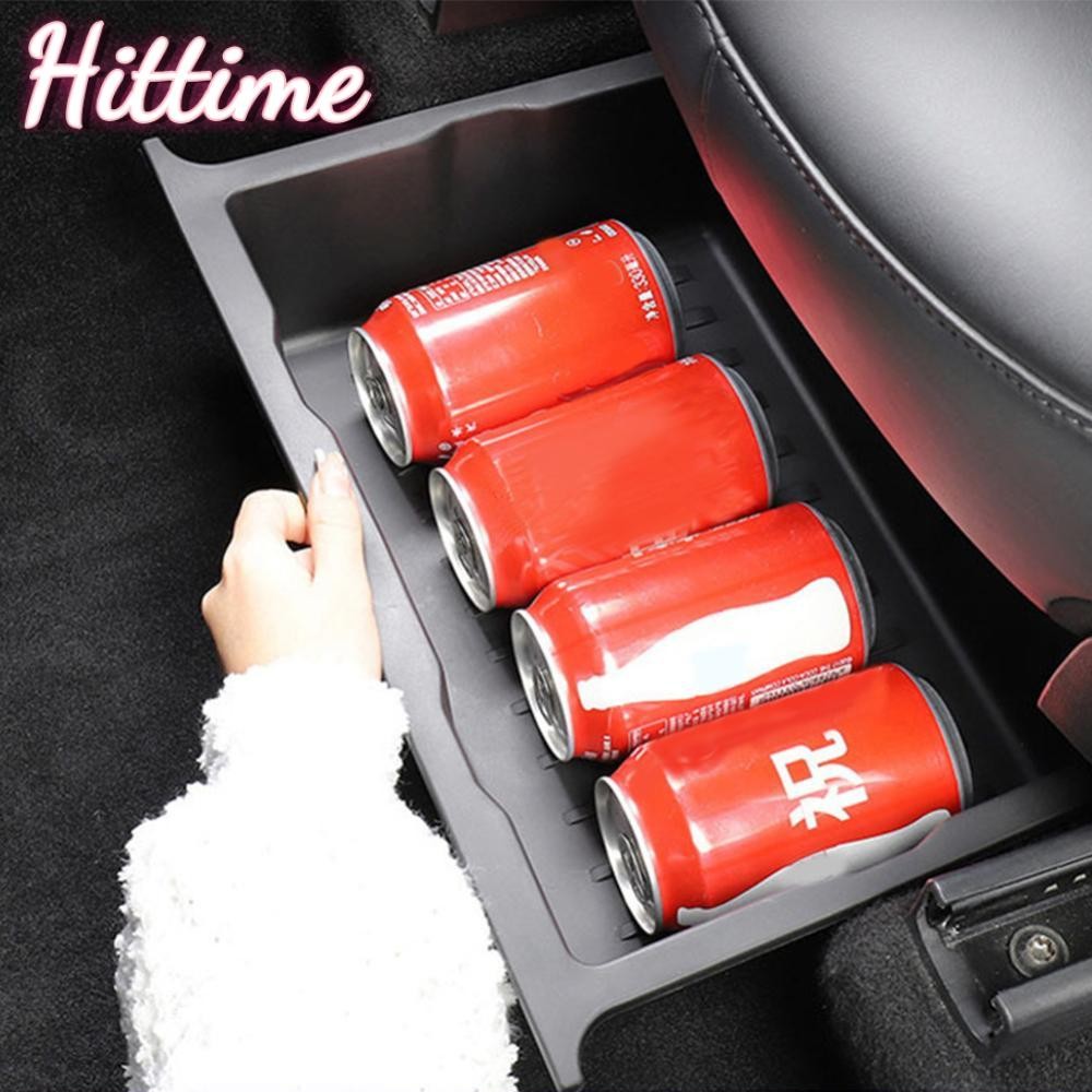 Hittime รถภายใต้ที่นั่งกล่องเก็บ TPE กล่องคอนโซลกลาง Organizer Bins กระเป๋าเบาะหลังถังขยะถาดอุปกรณ์เ