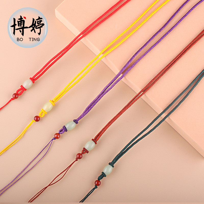 ยาวสายนิลสร้อยคอเชือก diy ทอมือตกแต่ง Pei ขี้ผึ้ง Retro เครื่องประดับ Lanyard