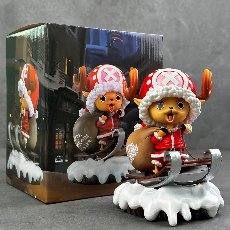 16 ซม.One Piece Tony Tony Chopper คริสต์มาส Sled Modle ของเล่นตกแต่งโต๊ะคอลเลกชันวันเกิด X-Mas ของขวัญ