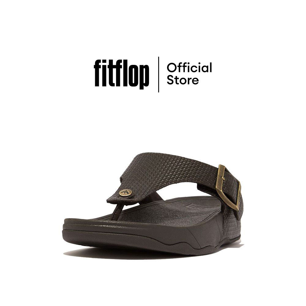 FITFLOP TRAKK II BUCKLE WEAVE LEATHER รองเท้าแตะแบบหูหนีบผู้ชาย รุ่น HA7-167 สี CHOCOLATE BROWN