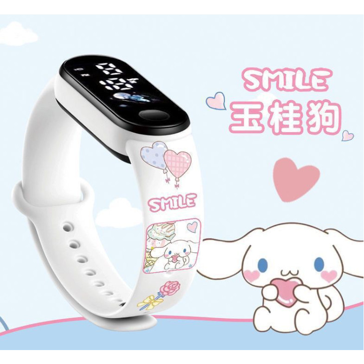 ใหม่ Pacha Dog Kuromi Cinnamaroll KT การ์ตูนนาฬิกาอิเล็กทรอนิกส์แฟชั่นโรงเรียนประถมศึกษาเด็กน่ารักการ์ตูนพิมพ์ LED กีฬานาฬิกา