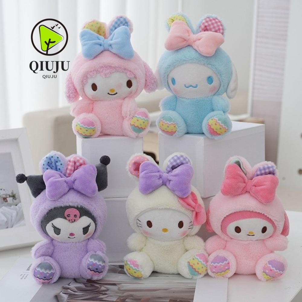 Qiju ตุ๊กตาของเล่นตุ๊กตา,ตุ๊กตา 15 ซม. พวงกุญแจตุ๊กตา Sanrio,การ์ตูน Kitty Kuromi Melody เปียโน Cinnamoroll จี้กระเป๋านักเรียนน่ารัก