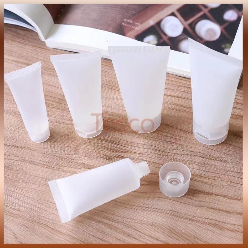 Tesco หลอดใส่เจล หลอดบีบ หลอดเจล แบบหนา หลอดครีมเปล่า 30ml /50ml /100ml ฝาปิดสนิท