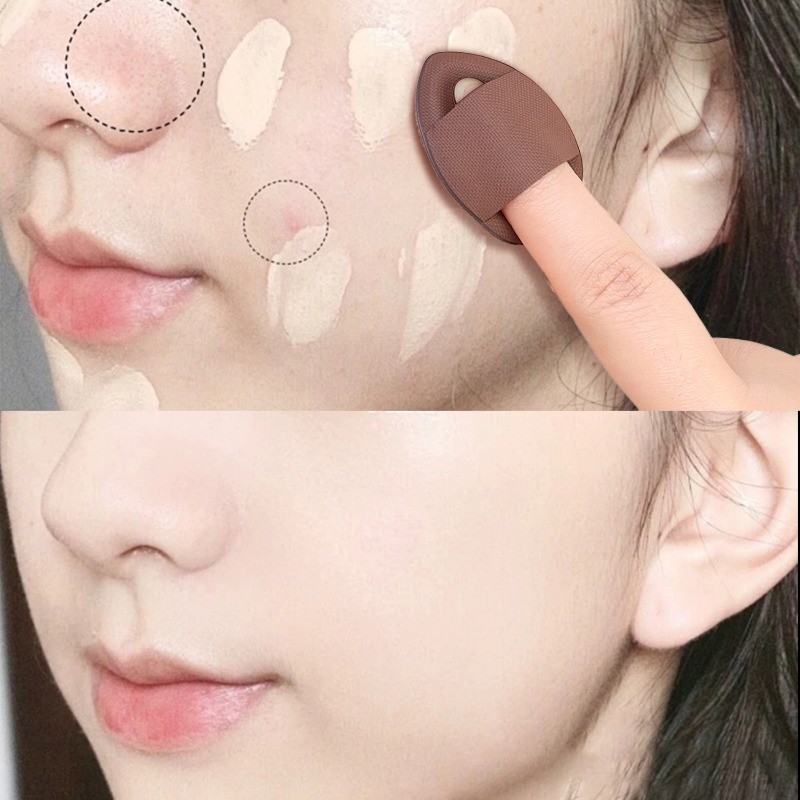 6ชิ้น/เซ็ตช็อคโกแลตคุกกี้เครื่องสําอางพัฟชุด-ฟองน้ําปลายนิ้วแห้งและเปียกนุ่ม-แบบพกพาไม่กินผงเครื่องมือแต่งหน้า - รูปที่ 4