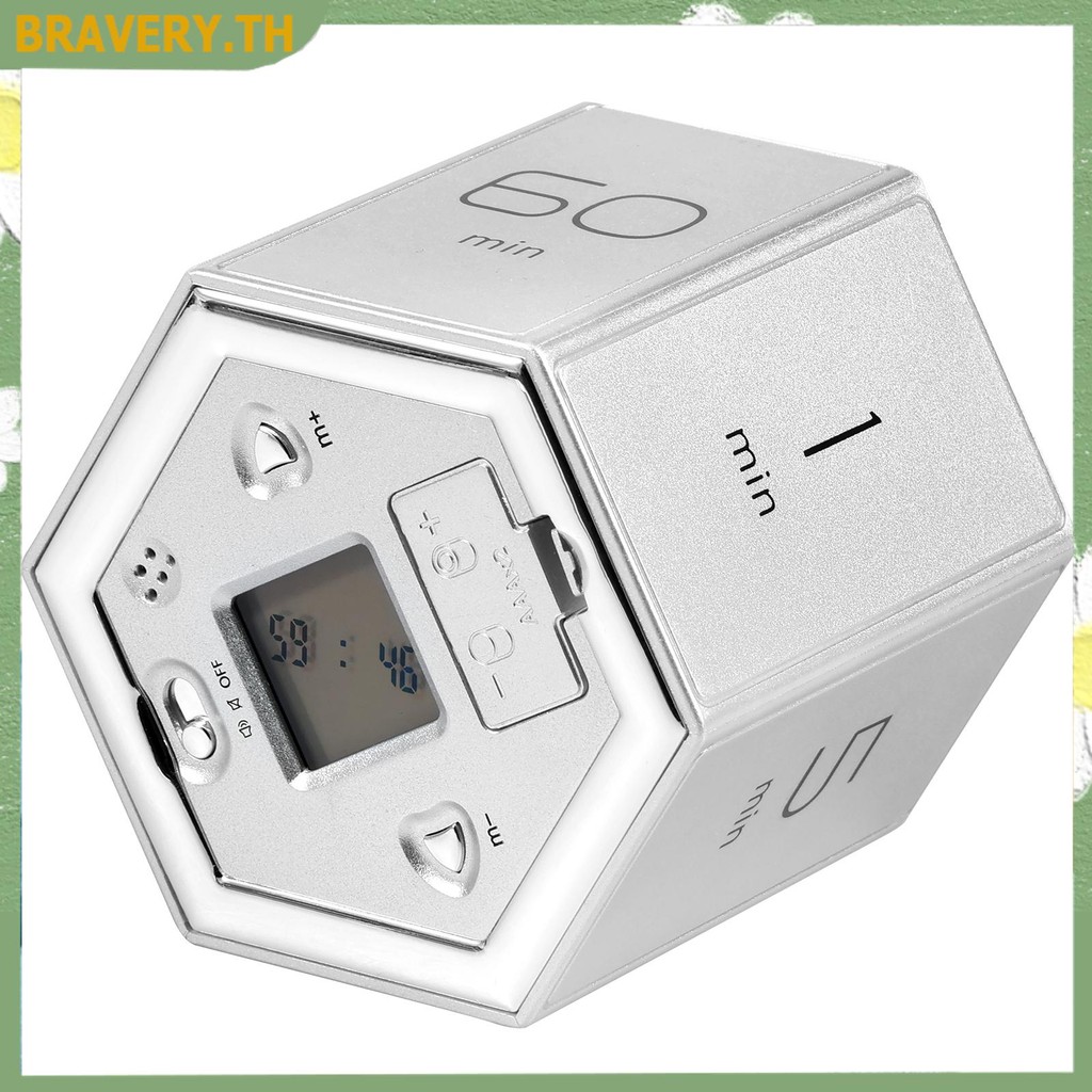 Pomodoro Timer 1/5/10/25/30/60min และ Custom Countdown Flip Focus Timer หกเหลี่ยมหมุนจับเวลาแม่เหล็ก