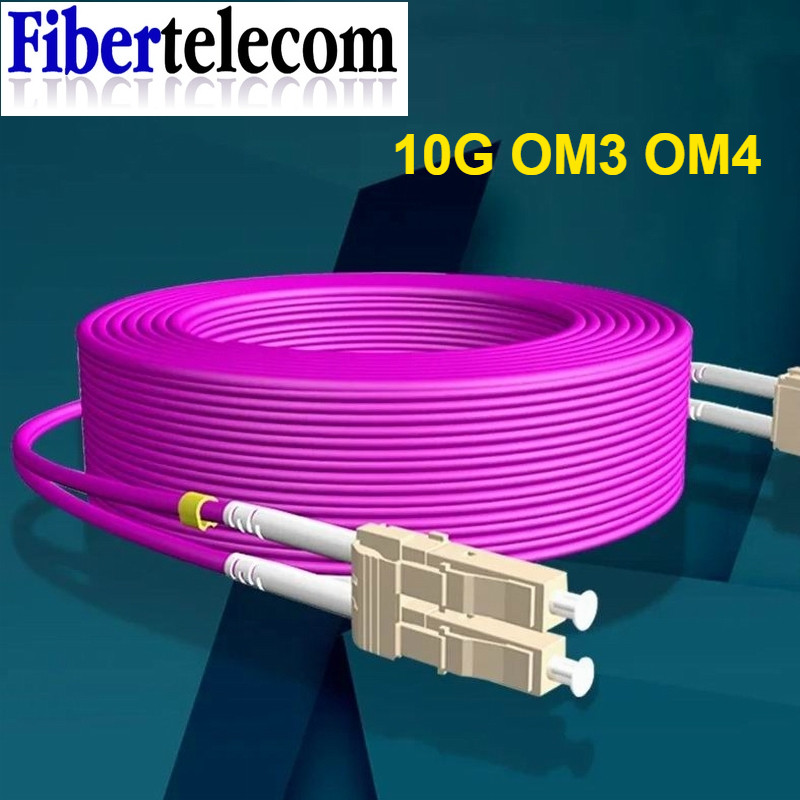 10g OM3 OM4 LC UPC-LC UPC Multimode Duplex 2.0mm Fiber Patch Cable LC Fiber Optic Patch Cord สายไฟเบ