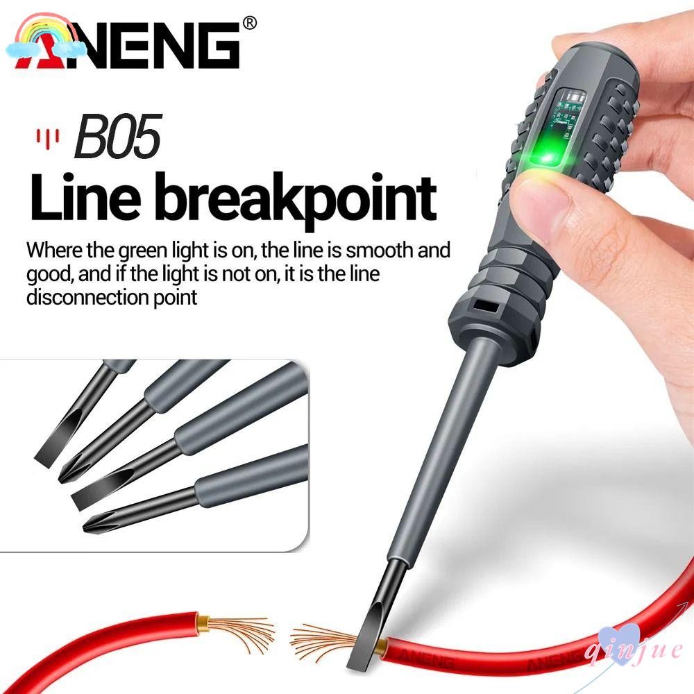 Qinjue ปากกาทดสอบไฟฟ้า, Word/Cross พร้อมตัวบ่งชี้ไขควง, ANENG B05 อัจฉริยะ Induction Zero Live Detector เครื่องมือช่างไฟฟ้าเครื่องตรวจจับแรงดันไฟฟ้าปากกาในครัวเรือน
