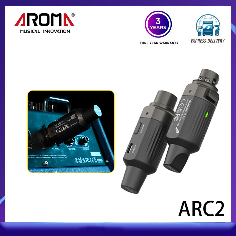 AROMA ARC2 ไมโครโฟน ตัวรับสัญญาณเครื่องส่งสัญญาณไร้สาย ไมโครโฟนลําโพงระยะไกล การเชื่อมต่อเสียง