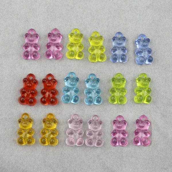 St.kunkka 10 ชิ้น จี้พวงกุญแจเรซิ่น รูปหมี ขนาดเล็ก สีแคนดี้ แฮนด์เมด DIY สําหรับทําเครื่องประดับ สร้อยคอ ต่างหู กระเป๋า