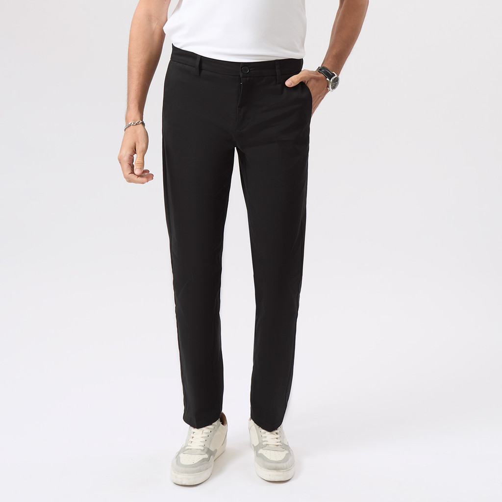 LTD กางเกง ผ้าชิโน่ ทรงสลิม ผู้ชาย สีดำ | Slim Fit Chino Pants | 03574