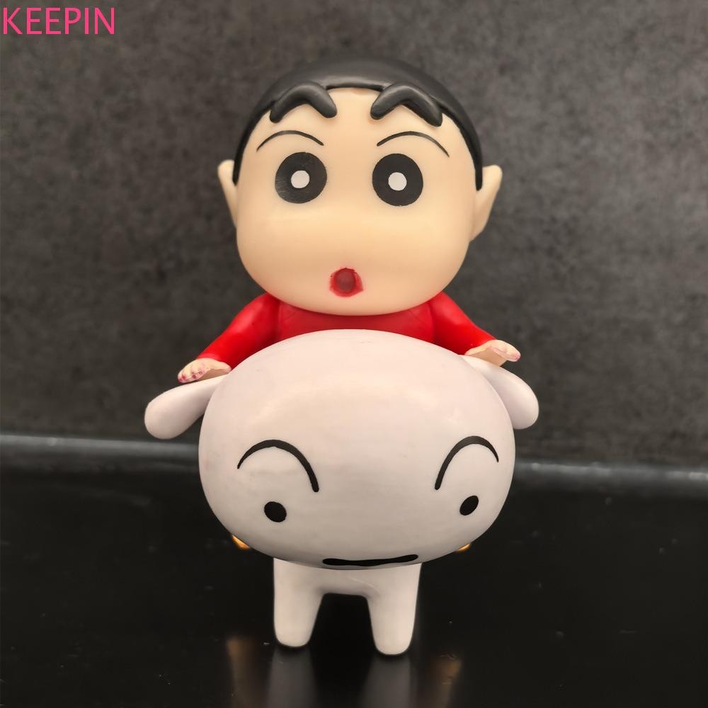 Keepin Shin Chan ของเล่นโมเดล, ขี่ Nohara Shiro White Dog Crayon Shin-Chan รูป, สร้างสรรค์อะนิเมะการ์ตูนสะสม Shin Chan อะนิเมะตุ๊กตาตกแต่งบ้าน