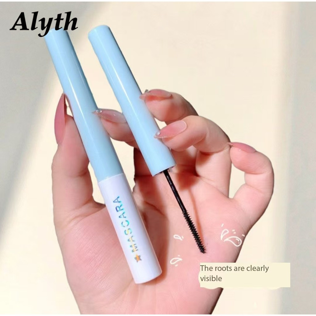 ALYTH มาสคาร่า มาสคาร่าขนาดเล็ก กันน้ำ ติดทนนาน ขนตายาว หัวแปรงยาว และบางเป็นธรรมชาติ นุ่ม