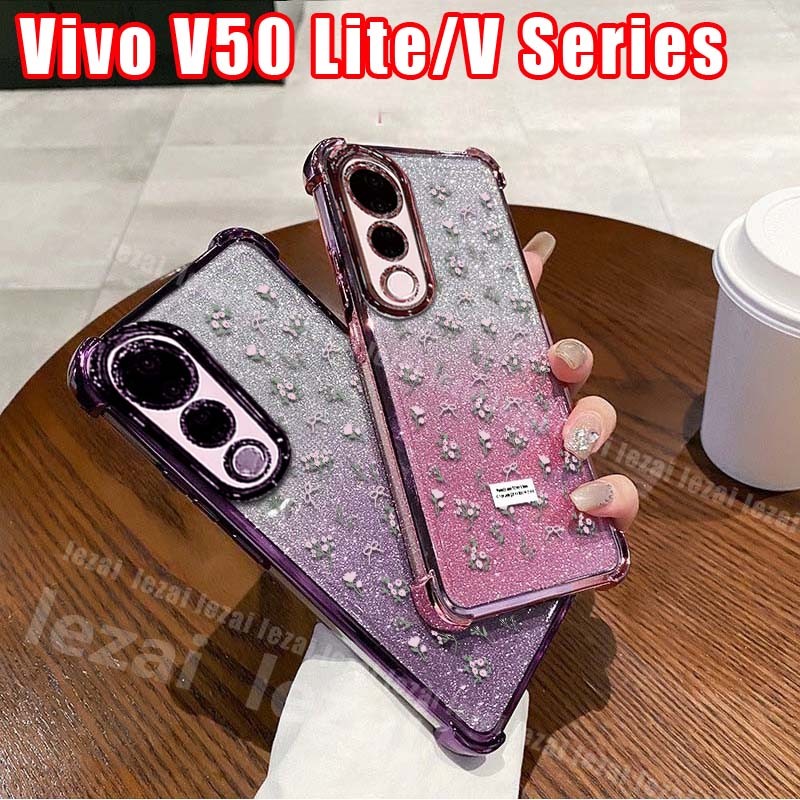 เคสVivo V50 Lite V50Lite V50 Pro 4G 5G 2025เคสGlitter Vivo V40 Lite V30 V29 V27 Pro V29e V27e 5G Case กันกระแทก Soft Clear ฝาหลังสําหรับสาวผู้หญิง