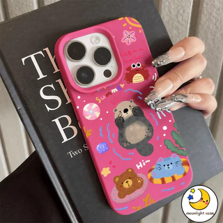 🎗 GOOD 🎗 เคสคู่ เคสเหมือนเปลือกลิ้นจี่ สัตว์เล็ก ตัวการ์ตูน น่ารัก สําหรับ IPhone 16 15 14 13 7 8plus Pro Promax XR XS